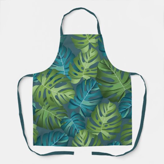 Groene palmbladeren oerwoud schort (Voorkant)