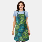 Groene palmbladeren oerwoud schort (Gedragen)