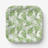 Groene palmbladeren papieren bordje (Voorkant)
