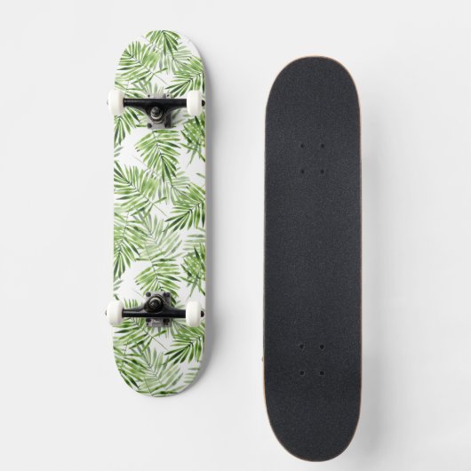 Groene palmbladeren persoonlijk skateboard (Voorkant)