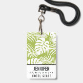 Groene Palmbladeren Regenwoud Patroon Badge (Voorzijde met lanyard)