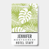 Groene Palmbladeren Regenwoud Patroon Badge (Achterkant)