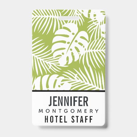Groene Palmbladeren Regenwoud Patroon Badge (Voorzijde)