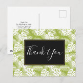 Groene Palmbladeren Regenwoud Patroon Bedankt Briefkaart (Voorkant / Achterkant)