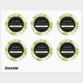 Groene palmbladeren regenwoud patroon kaars / zeep ronde sticker (Vel)