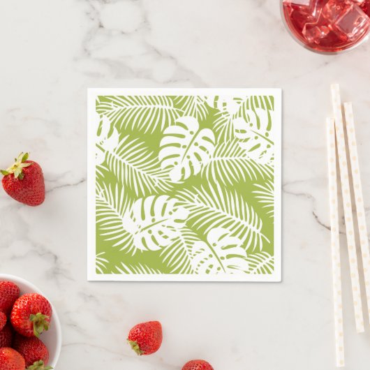 Groene Palmbladeren Regenwoud Patroon Servet (Insitu)