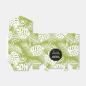Groene palmbladeren regenwoudpatroonbruiloft bedankdoosjes (Uitgevouwen)
