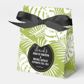 Groene palmbladeren regenwoudpatroonbruiloft bedankdoosjes (Voorkant Zijde)