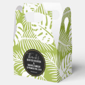 Groene palmbladeren regenwoudpatroonbruiloft bedankdoosjes (Geopend)