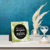 Groene palmbladeren regenwoudpatroonbruiloft fotoplaat (Insitu)