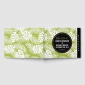 Groene palmbladeren regenwoudpatroonbruiloft gastenboek (Volledig)