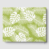 Groene palmbladeren regenwoudpatroonbruiloft gastenboek (Achterkant)