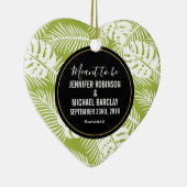 Groene palmbladeren regenwoudpatroonbruiloft keramisch ornament (Rechts)