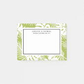 Groene palmbladeren regenwoudpatroonbruiloft post-it® notes (Voorkant)