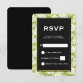 Groene palmbladeren regenwoudpatroonbruiloft RSVP (Voorkant / Achterkant)