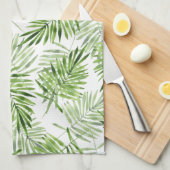 Groene palmbladeren theedoek (Quarter Fold)