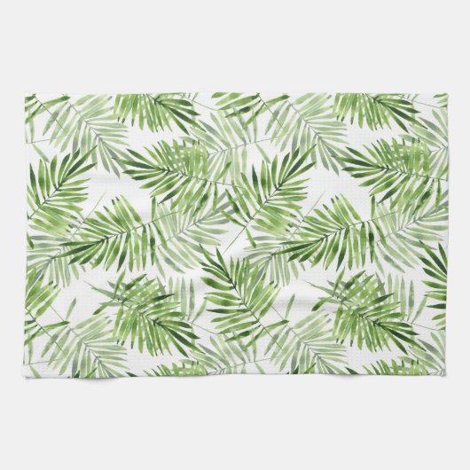 Groene palmbladeren theedoek (Horizontaal)