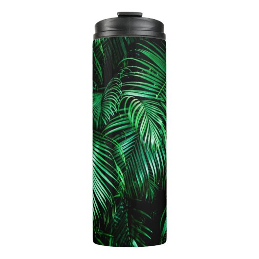 Groene palmbladeren thermosbeker (Voorkant)