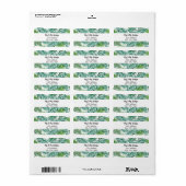Groene palmbladeren tropisch retouradres etiket (Full Sheet)