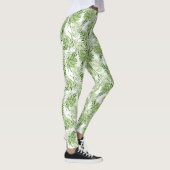 Groene palmbladeren. Waterverf patroon Leggings (Rechts)