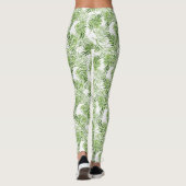 Groene palmbladeren. Waterverf patroon Leggings (Achterkant)