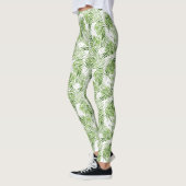 Groene palmbladeren. Waterverf patroon Leggings (Links)