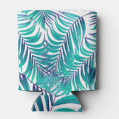 Groene palmbladeren: witte achtergrond blikjeskoeler (Achterkant)