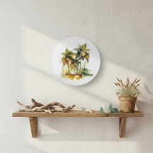 Groene palmbomen met kokosnoepjes, kleurtropen