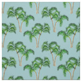 Groene palmbomen op Turquoise Stof (Swatch)