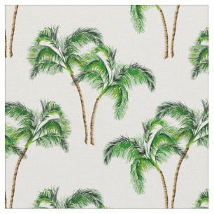Groene palmbomen op wit stof