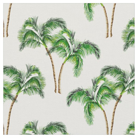 Groene palmbomen op wit stof (Close Up)