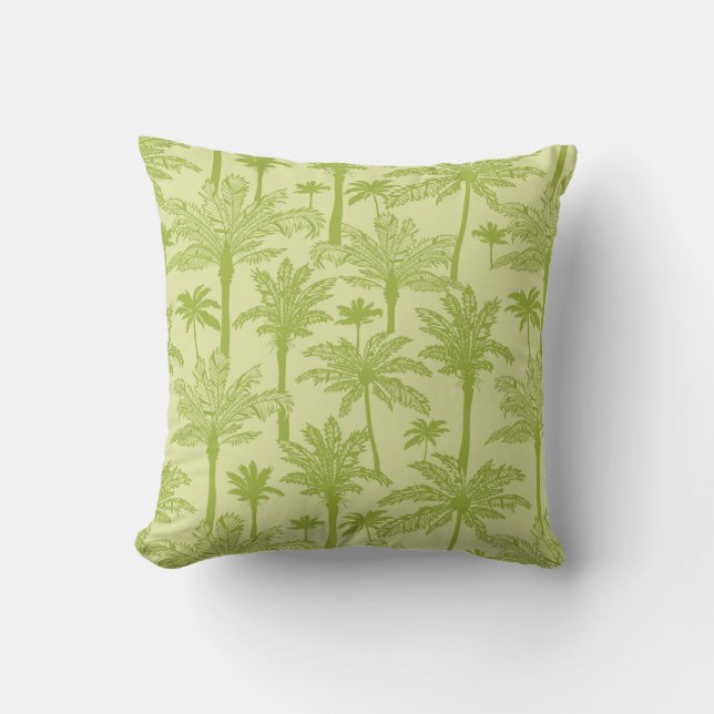 Groene Palmbomen Patroon Kussen (Voorkant)