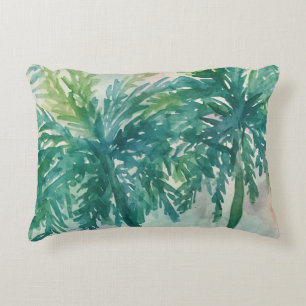 Groene Palmbomen Tropische Aquarel Kunst Accent Kussen