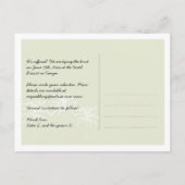 Groene palmbomen zomerse bruiloft chic save the da aankondigingskaart (Achterkant)