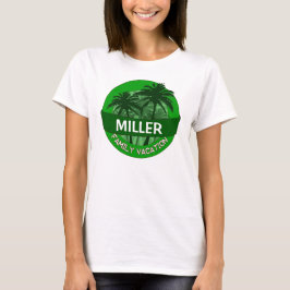 Groene palmboom aanpasbaar familie vakantie t-shir t-shirt