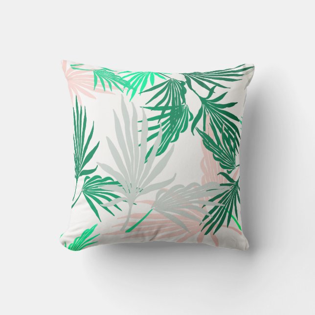 Groene palmboom bladeren Natuur Sierkussen kussen (Voorkant)