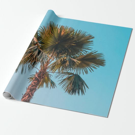 Groene palmboom cadeaupapier (Uitgerold)