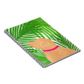 Groene Palmboom Eiland Gele Hond  Notitieboek (Rechterzijde)