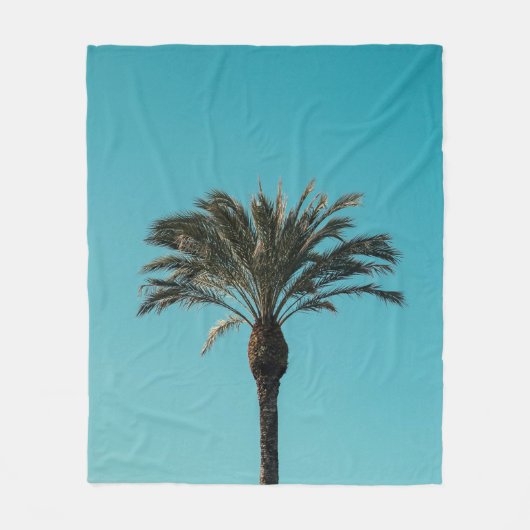 Groene palmboom fleece deken (Voorkant)