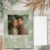 Groene Palmboom Kerstmis Folie Feestdagen Briefkaart