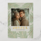 Groene Palmboom Kerstmis Folie Feestdagenkaart (Voorkant)