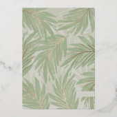 Groene Palmboom Kerstmis Folie Feestdagenkaart (Achterkant)