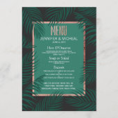 Groene palmboom laat zwarte Roos goudbruiloft over Menu (Voorkant)