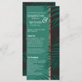 Groene palmboom laat zwarte Roos goudbruiloft over Programmakaart (Voorkant / Achterkant)