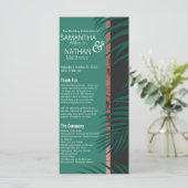 Groene palmboom laat zwarte Roos goudbruiloft over Programmakaart (Staand voorkant)