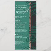 Groene palmboom laat zwarte Roos goudbruiloft over Programmakaart (Voorkant)