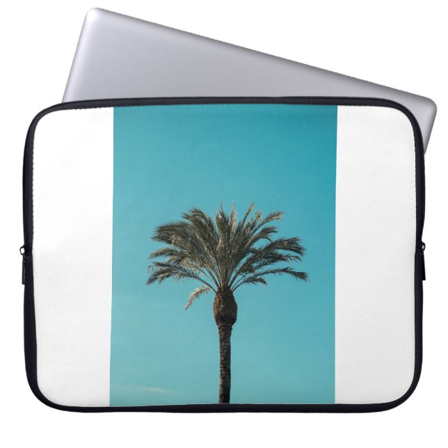 Groene palmboom laptop sleeve (Voorkant)