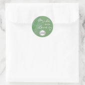 Groene palmboom Leaf Made with Love Logo Sjabloon Ronde Sticker (Tas)