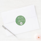 Groene palmboom Leaf Made with Love Logo Sjabloon Ronde Sticker (Envelop)