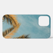 Groene palmboom onder blauwe hemel 's ochtends Case-Mate iPhone case (Achterkant (horizontaal))